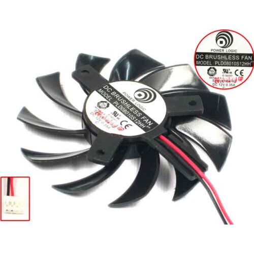 Power Logic PLD08010S12HH DC 12V 0.35A 73x73x10mm 4-wire Server Frameless Fan