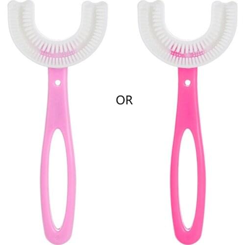 23GD U-Shaped Children Toothbrush Manual Silicone Baby Yoothbrushing Artifact Detal Oral Care Cleaning Brush