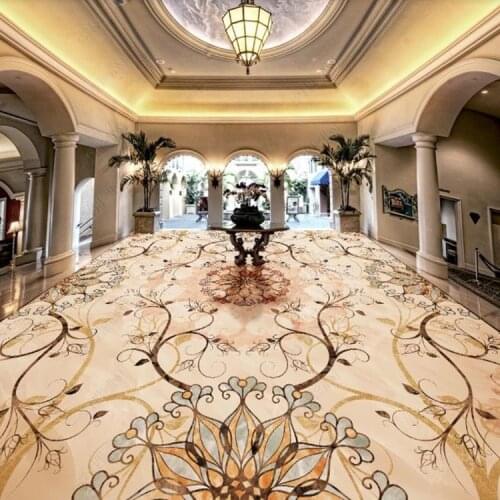 European Style 3D Floor Tiles Mural Wall art stone pattern Living Room Hotel Non-slip Waterproof Self-adhesive Luxury Wallpapers
