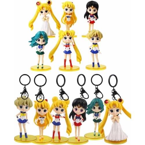 6pcs/lot Figure Toys Mars Venus Mercury Jupiter Q Ver. Model Dolls PVC Keychains for kids
