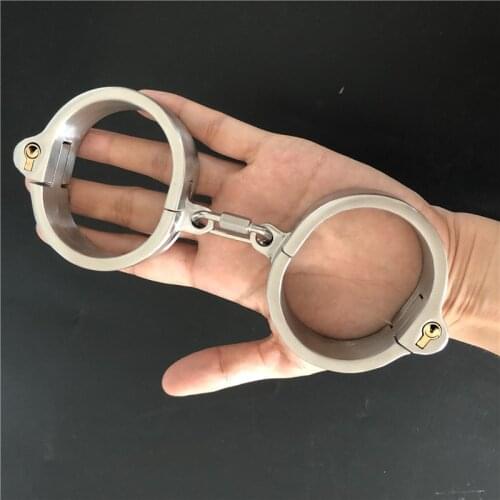 Stainless Steel Lockable Neck Collar Hand Ankle Cuffs Slave BDSM Tool Bondage Handcuffs Leg Irons Restraints Sex Toy For Couples
