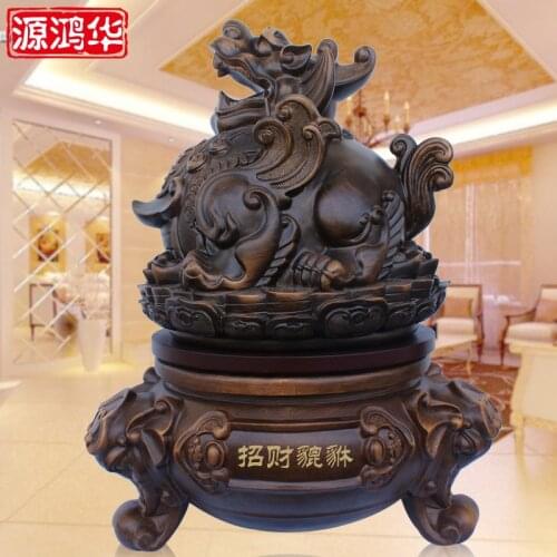 Big leaf sandalwood series of wood craft ornaments ornaments Lucky brave Ruixiang animal resin crafts ornaments