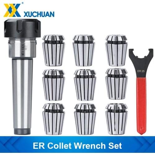 ER Collet Chuck 3-16mm with UM Type ER25 Nut Wrench and MTB3 Morse Taper CNC Milling Tool Lathe Tools