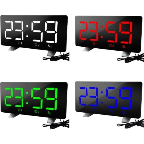28EA 1 Set Digital Electronic Projection Alarm Clock LED LCD Display Projector Snooze Dual Alarm Clock FM Radio Timer
