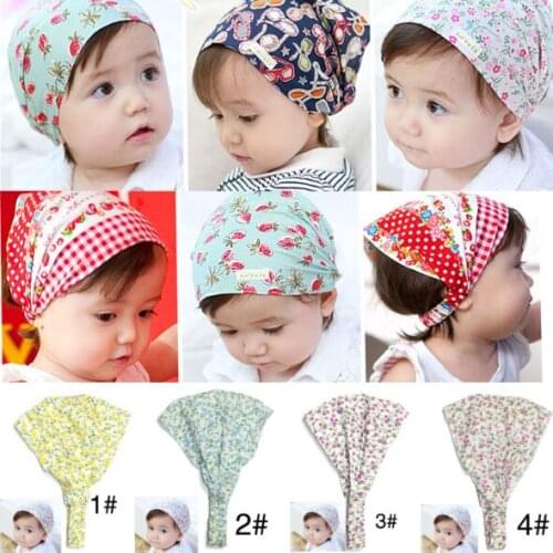 Floral Spring Summer Baby Hat Cotton Girl Boy Cap Children Headbands Toddler Kids Headwear Hats Newborn Head Scarf Accessories
