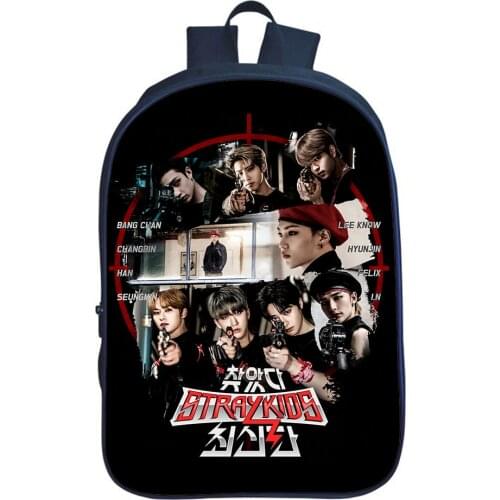 Stray Kids Backpack Korean Star Fans Backpack Women School Bags Mochila Men Travel Bookbag Boy Girl Bag Fashion Cartoon Rucksack