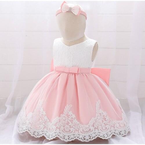 Baby Girl Weeding Dresses Embroidered Kids Dresses for Girls Big Bow Toddler Girls Princess Dress Children Evening Party Dress