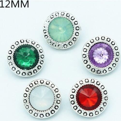 Hot sale 10pcs mixed beauty dots 12MM rhinestone snap buttons fit DIY 12mm snap jewelry KZ9082