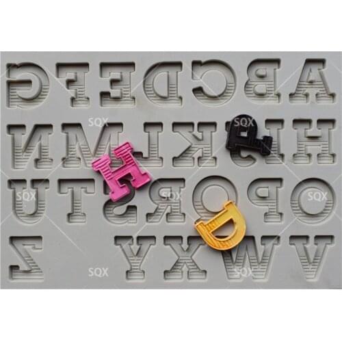 Gradient Fill Letters Silicone Cake Molds for Fondant Cake Decoraion Cupcake Tools Baking Tools Sugarcraft Fondant Molds SQ1738