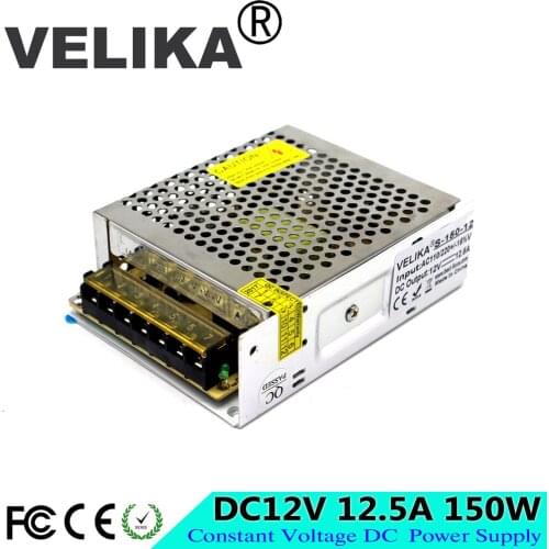 DC12V 12.5A Switching power supply 12V 150W LED Power Adapter transformers 110V 220V AC to dc SMPS For Strip Light lamp CCTV CNC