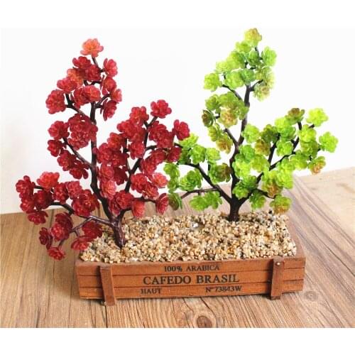 Diy Office Desktop Artificial Plants Simulated PE Fleshy Flower Heads Fanlike Cactus Succulent Aloe Bonsai Potted Ornaments