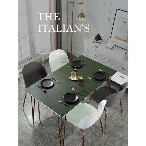 PVC Odorless Leather Table Mat Nordic solid color Waterproof Oilproof Tablecloth Double-sided leather coffee table protector