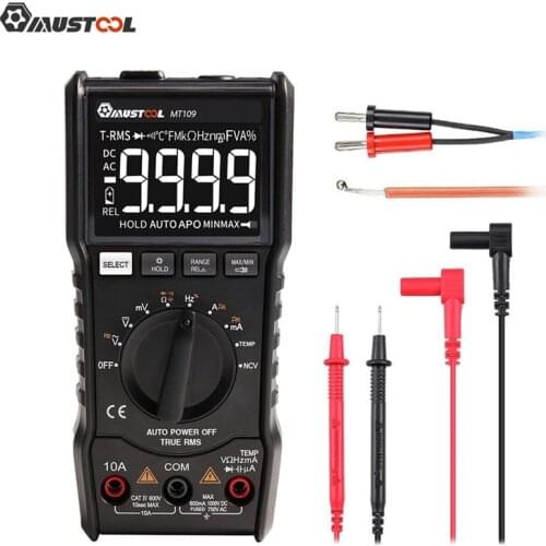 MUSTOOL MT109 Electronic Digital Multimeter Portable 9999 Counts True RMS Multimeter AC DC Voltage Current NCV Temp Tester