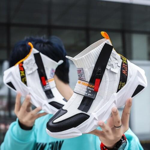 2021 fashion mens popular socks shoes large size high help casual sneakers mens thick-soled knitted mens shoes