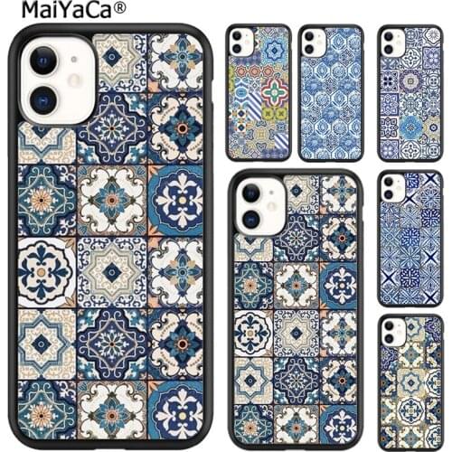 MaiYaCa Moroccan Tiles Pattern soft Phone Case For iPhone SE 6 6s 7 8 plus X XR XS 11 12 pro max Samsung Galaxy S8 S9 S10 shell