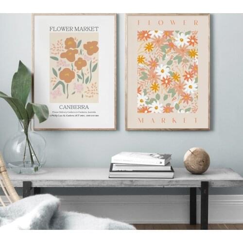 Vintage Flower Market Leaf Paris Wall Art Canvas Painting Modern Nordic Posters And Print Gallery Wall Pictures For Living Decor