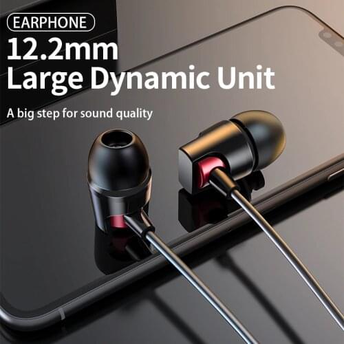 GENAI In-Ear Wired Earphones with Microphone 3.5mm Earbuds Deep Bass Music Stereo Sport Gaming Headsets For Xiaomi Huawei iPhone