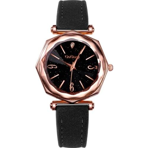 New Crystal Luxury Dress Relojes Brand Gogoey Watch Women Elegant Quartz Wristwatch Mujer Pu Leather Watch Woman Feminino Montre