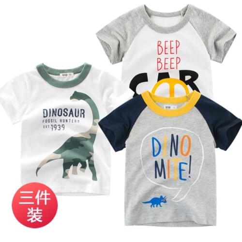 Baby boys O-neck short sleeve T shirt 3PCS a set cotton tees children fashion clothes 1-10T kids outwear tops wholesale футболка