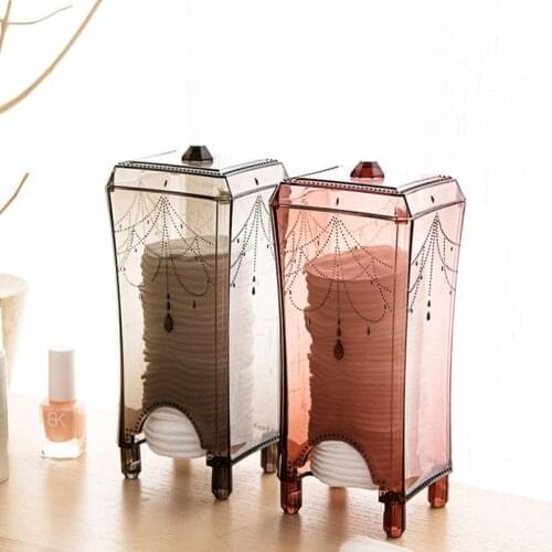 Transparent Cotton Pad Storage Box Makeup Organizer Plastic Box Organizador De Maquiagem Cotton Frame Cosmetic Ball Dustproof