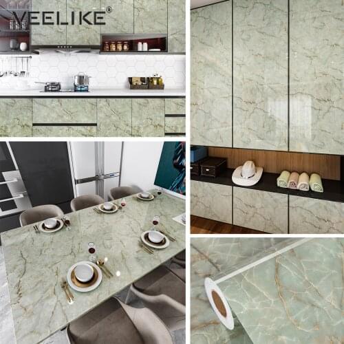 PVC Marble Pattern Wallpaper for Living Room Kitchen Furniture Renovation Self-adhesive Films Waterproof Wall Sticker Home Decor