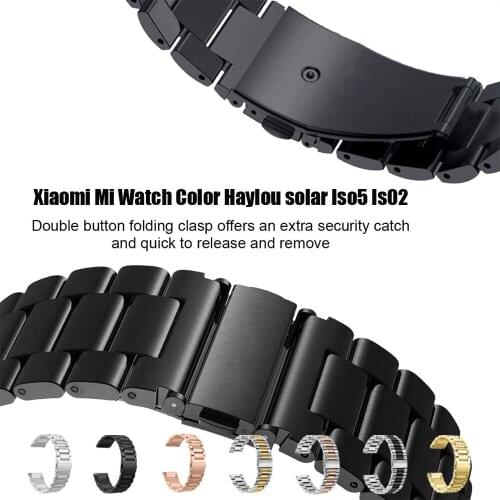 20mm 22mm Strap for xiaomi mi watch color Stainless Steel Band for xiaomi haylou Ls02 Replacement smartwatch Bracelet Wristbelt