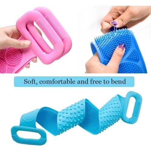 Silicone Brushes Bath Towels Rubbing Back Mud Peeling Body Massage Shower Extended Scrubber Skin Clean Brushes Relax&Massage