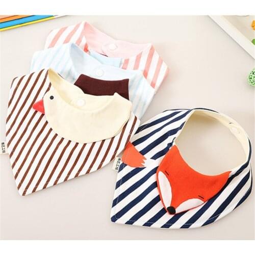 Baby Bibs Kids Burp Cotton 3D Cartoon Print Bib Baby Girl Bibs Feeding Saliva Towel Babetes Bebe Newborn Double Layer Bibs