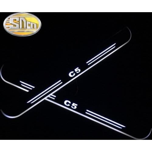 SNCN Waterproof Acrylic Moving LED Welcome Pedal Car Scuff Plate Pedal Door Sill Pathway Light For Citroen C5 2008 - 2014 2015