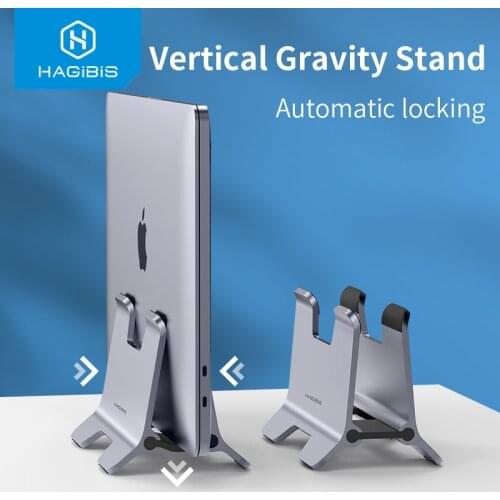 Hagibis Vertical Laptop Stand Desktop Gravity Holder Aluminum Notebook Dock Space-Saving for MacBook/Surface/HP/Dell/Chrome Book