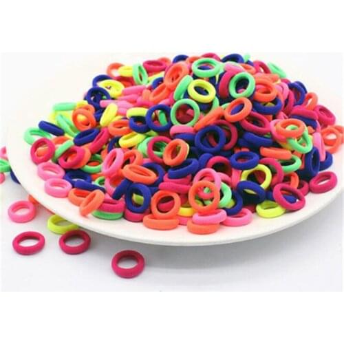 2cm 100pcs/set cute Candy Color Elastic Rubber Band Hair Ropes Kids Hairband Hair Accessories for Girl Headband Hair Ties