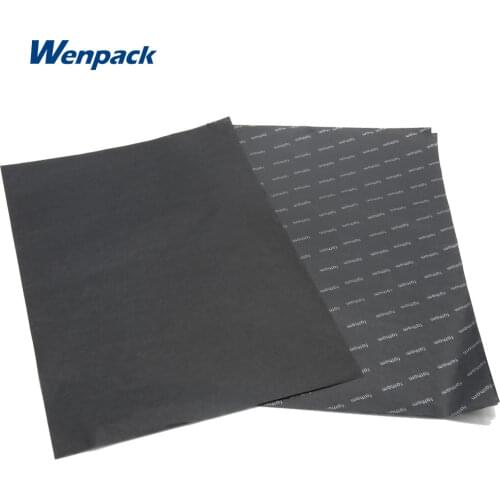 Custom printed logo waterproof thin black tissue paper