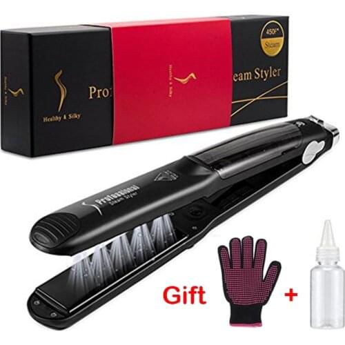 Steam Hair Straightener Flat Iron Ceramic Professional Hair Straightener Steam Hair Iron Drop Shipping Hair Styling Tools