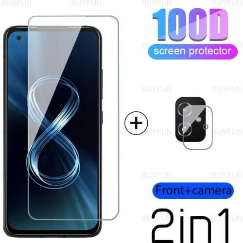 For Asus Zenfone 8 5.9inch 2in1 camera lens screen protector for asus zenfone 8 zen fone8 flip protective tempered safety glass