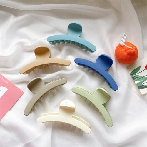 NEW Fashion Macaron Frosted Hair Claw Women Korean Barrette Crab Hair Clips Headwear for Women Girls Hair Accessories