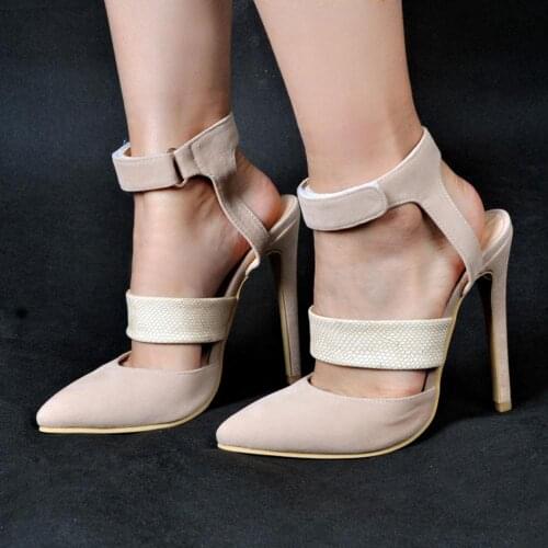 ASHIOFU Handmade Womens High Heel Pumps Hook&loop Party Prom Dress Shoes Slingback Large Size Evening Fashion Pumps Shoes XD253