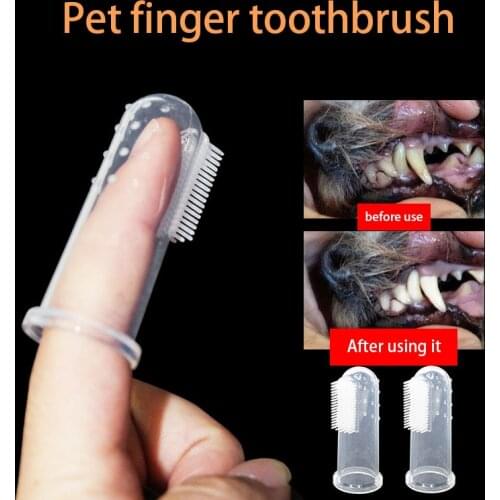 Dog Toothbrush Cat Brush Puppy Soft Pet Finger Toothbrush Bad Breath Dental Care Tartar Cat Cleaning Tool Pet Supplies