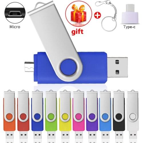 100% Real Capacity Metal OTG USB 2.0 flash pen drive 32gb 16gb 4gb 8gb 128mb pendrive memory stick customize logo free shipping