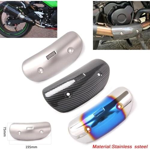 195x75mm Motorcycle Link Pipe Anti-scald Shell Protection Silencer System Stainless Steel Set Universal defend Shell Cover