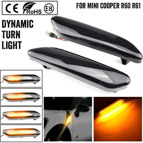 2PCS Led Dynamic Side Marker Turn Signal Repeater Light Sequential Blinker Light For Mini Cooper R60 R61 Countryman 2010-2017