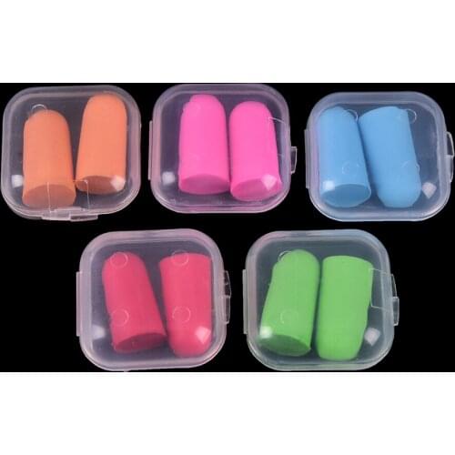 2PC Comfort Earplugs Noise Reduction Earplugs Protective For Sleep Slow Rebound Earplugs Foam Soft Ear Plugs Box-packed