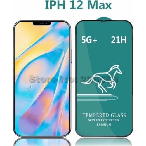500pcs 21H Full Glue Tempered Glass For IPHONE 12 Pro Max 2.5D Full Cover Screen Protector For IPHONE 11 Pro/678 Plus/5s