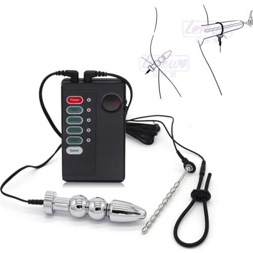 Electro Shock Anal Butt Plug Urethra Plugging Horse Eye Stick Penis Ring Electrical Stimulation Masturbation Erotic Toys For Men