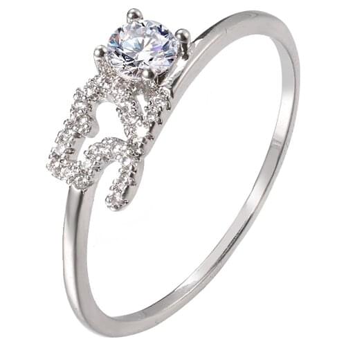 Bettyue Simplicity Style Ring With Charming Lovely Zirconia Pattern For Women Shiny Jewelry Fashion Party Lovers Exquisite Gift