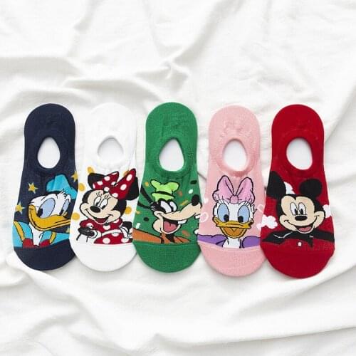 Disney Girl cartoon Mickey Donald Duck boat socks summer girl thin section cute cartoon element socks shallow mouth socks