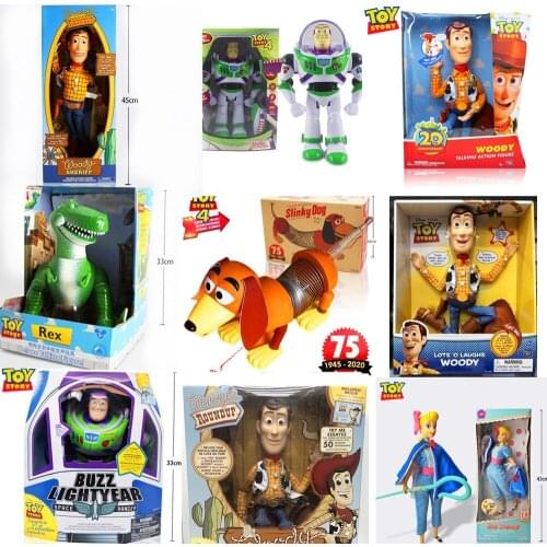 Hasbro Toy Story 2 Woody Buzz Lightyear Rex Hamm Slinky Dog Jessie Figurine Anime Dolls Toys PVC Action Figure Model Kids Gift