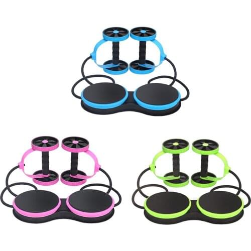 Functional Pull Rope Belly Muscle Exerciser Wheel Blue