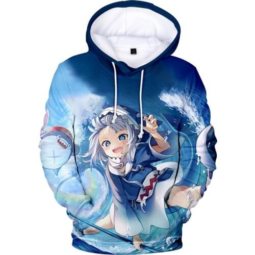 HOLOLIVE VTuber Gawr gura 3D Fashion Fall Winer Suit Hoodies Sportswear Hooded Youthful Kawaii Youthful Women/Men The hooded