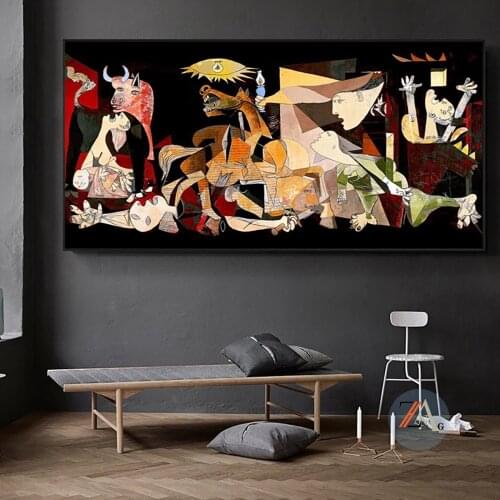 Famous Picasso Guernica Canvas Painting Cuadros Modern Abstract Poster And Prints Wall Art Decoration Home Room Decor Pictures