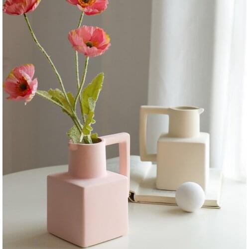 Nordic Minimalist Style Morandi Ceramic Vase Dried Flower Flower Arrangement Living Room Home Decoration